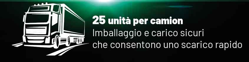 L'icona indica che 25 è il numero di pannelli solari a X trasportabili per camion.