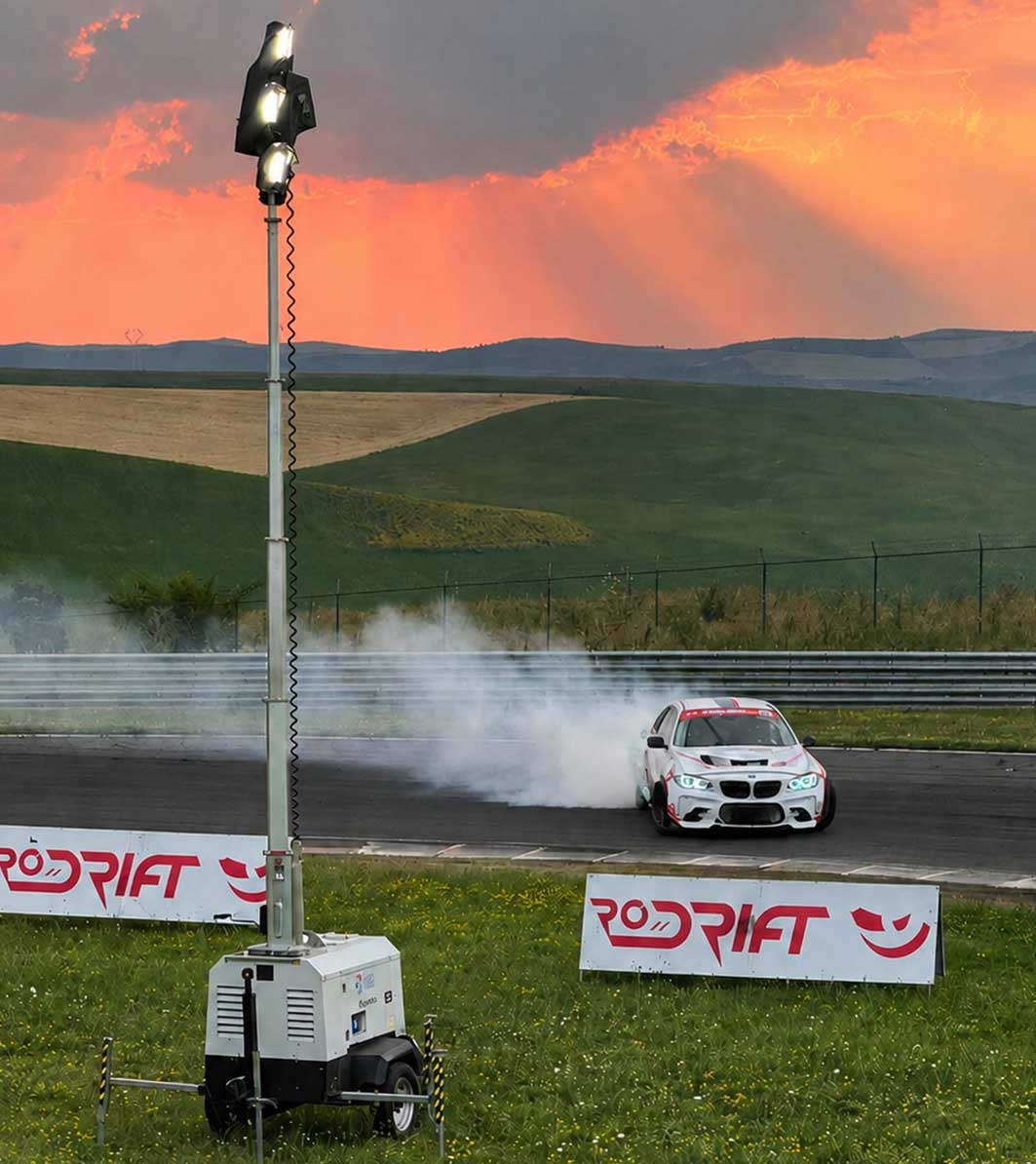 TRIME lighting tower powers the Night Race at Transylvania Motor Ring