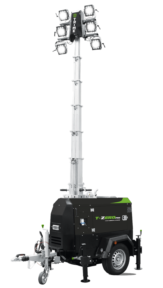 X-ECO Hybrid Lithium a trime full hybrid Lighting Tower with high capacity lithium battery and high intensity led lamps