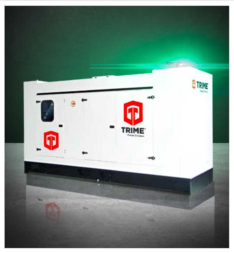 a Trime industrial power generator  with 320 kVA power and  500 L Fuel Tank capacity