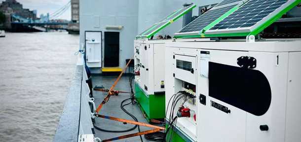 Two Trime Solar Hybrid Power Generators on a boat