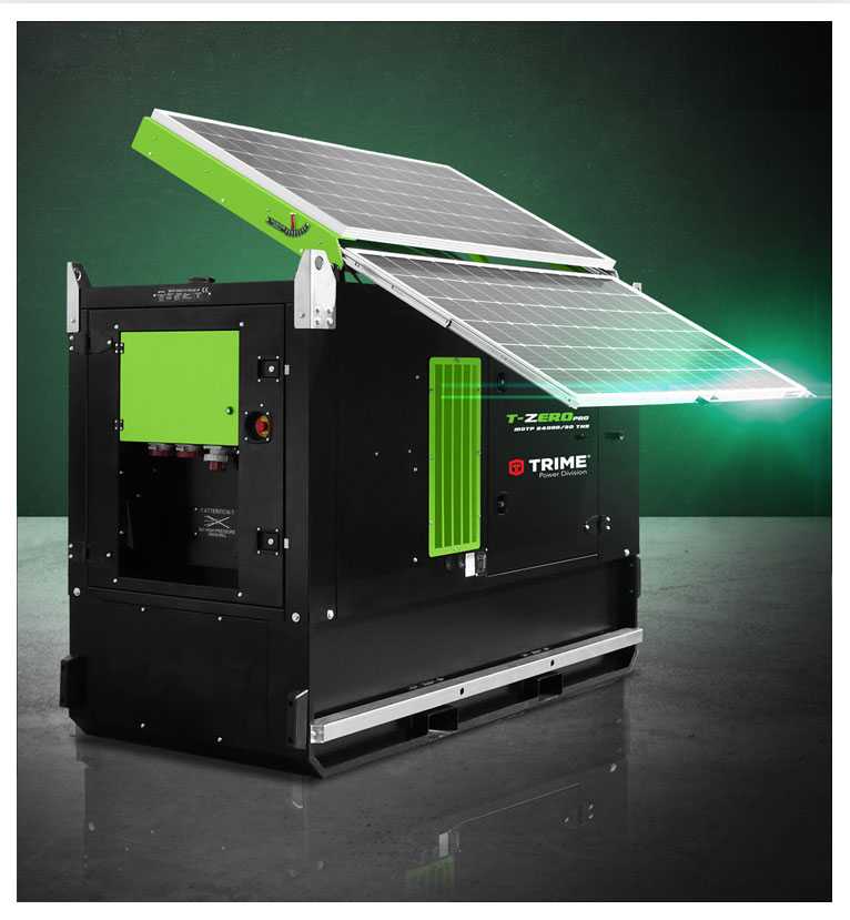 solar hybrid generator with battery system for low emission power supply