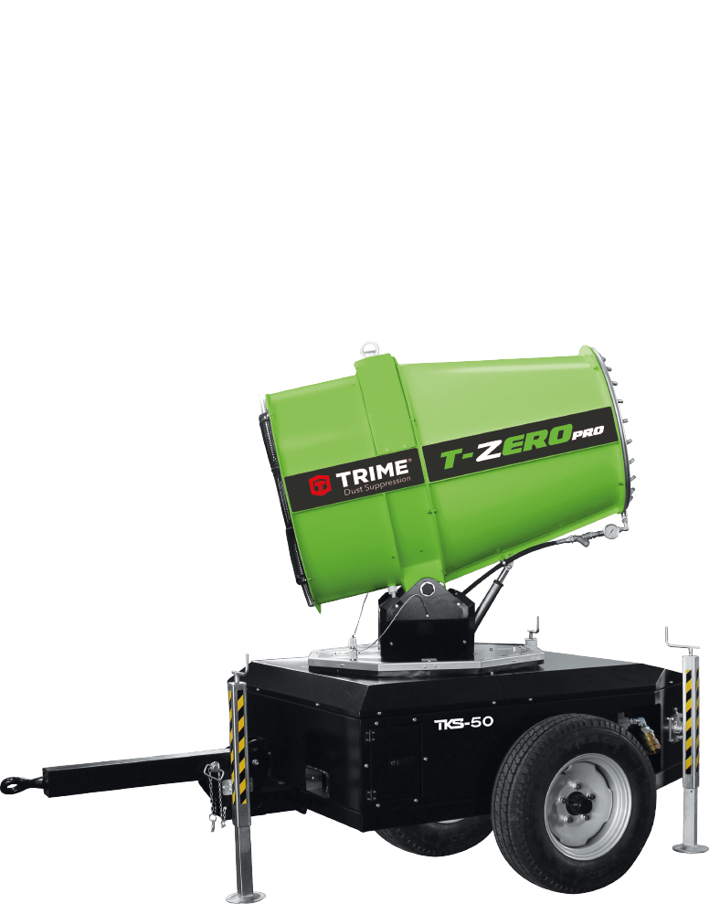 a Trime TKS50 a mobile dust suppression system able to cover 40-50 with nebulized water jet