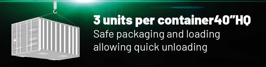 disclaimer tells 3 is the number of x-mine 3600 transportable per container