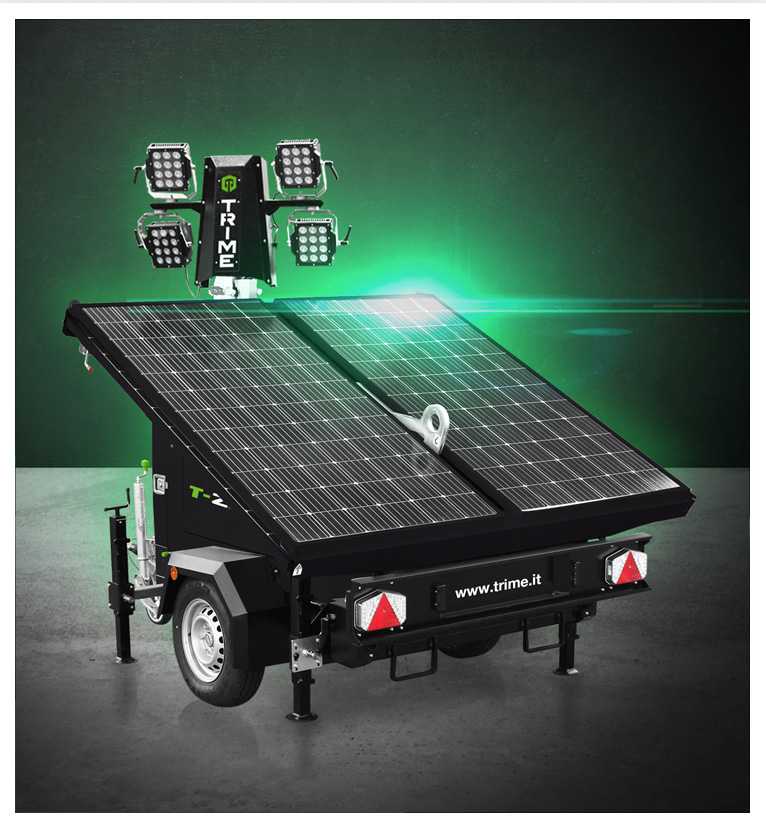 solar powered lighting tower for sustainable construction sites