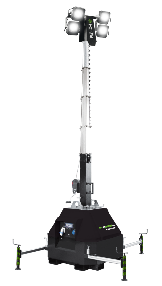 A Trime X-Mast a static plug-in Lighting Tower with Manual Mast