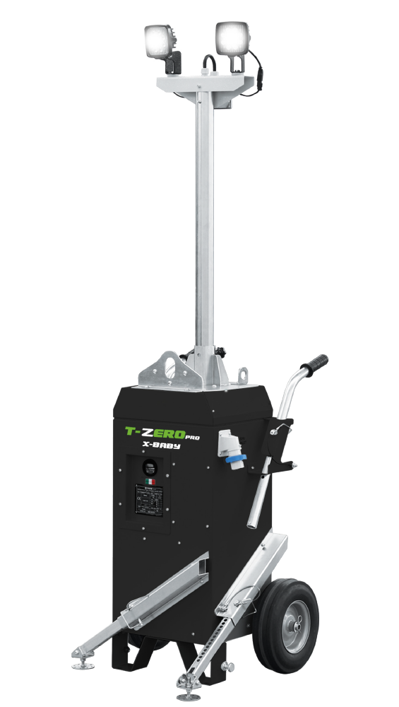 A Trime X-BABY a portable mobile full battery Lighting Tower extremely easy to handle and put in operation