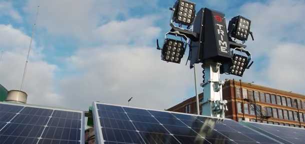 a Trime X-Solar led lamps and deployable solar panels