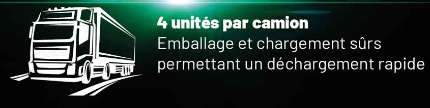 L'avertissement précise que 4 correspond au nombre de véhicules hybrides solaires transportables par camion.