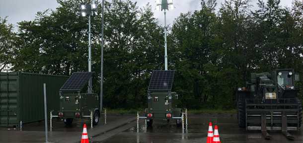 Trime X-Solar Hybrid Lighting Tower in military site