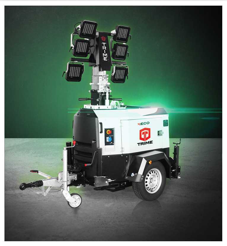 diesel powered lighting tower to provide high performance illumination for construction site and industrial applications