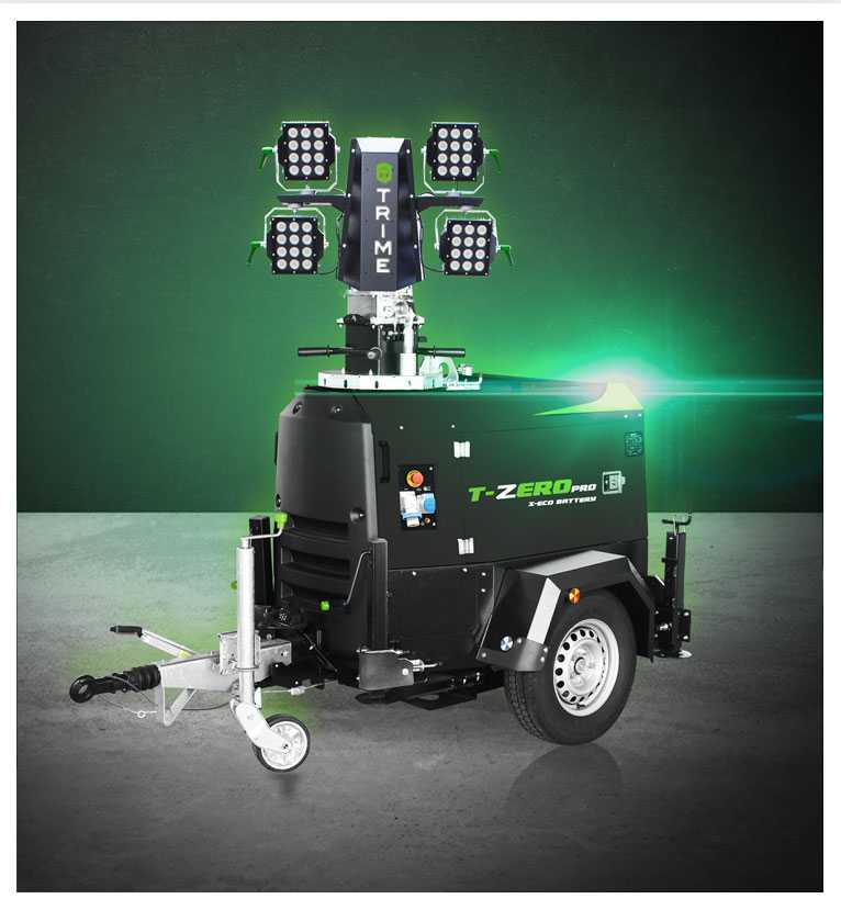 The Trime X-Eco Battery, the full battery version of X-Eco, a mobile lighting tower with high efficient led lamp and high capacity lithium battery
