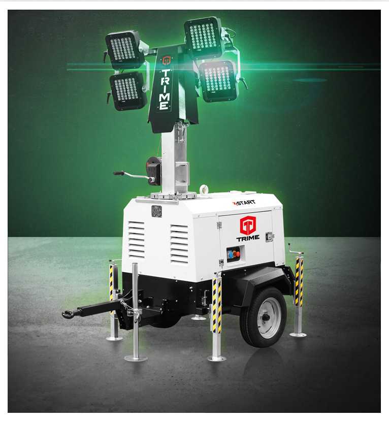a trime X-Start, a mobile diesel lighting tower light and easy to put in operation to provide light in construction sites 