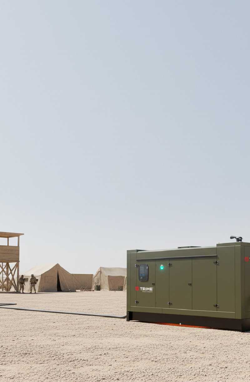 a trime full diesel engine power generator customized for military outpost