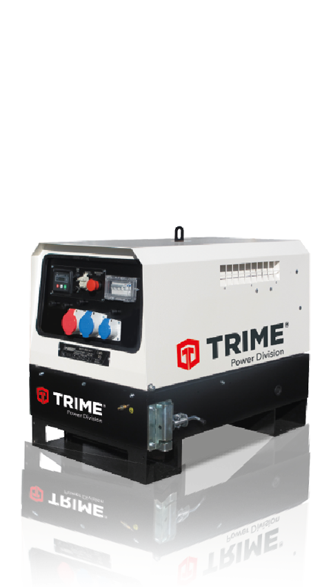 A Trime portable diesel power generators with soundproof canopy for worksite and events