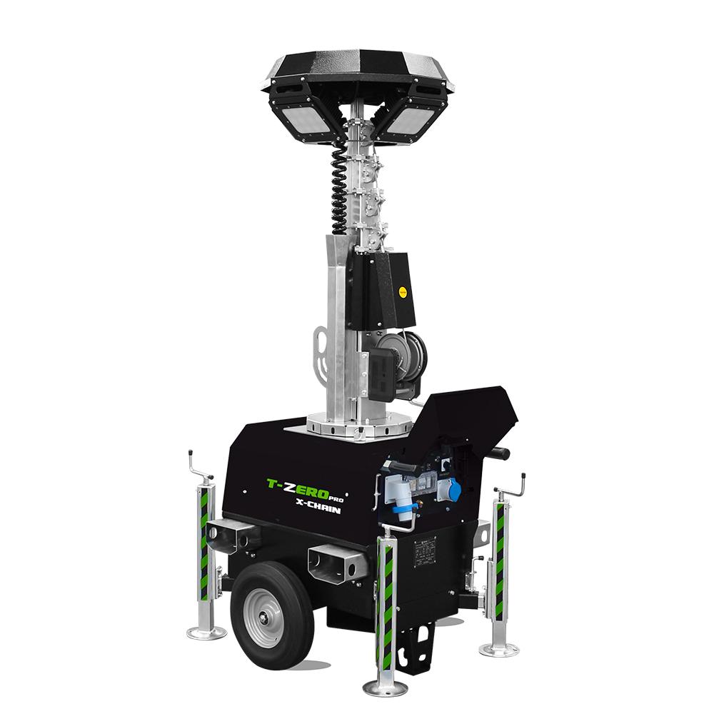 a Trime X-Chain antiglare a small mobile plug-in lighting tower extremely easy to handle and put in operation with antiglare technology led lamps