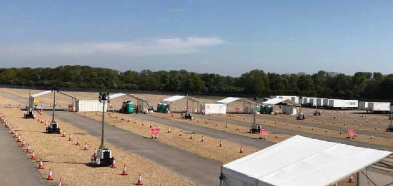 Trime X-ECO Full engine lighting tower working in a race paddock
