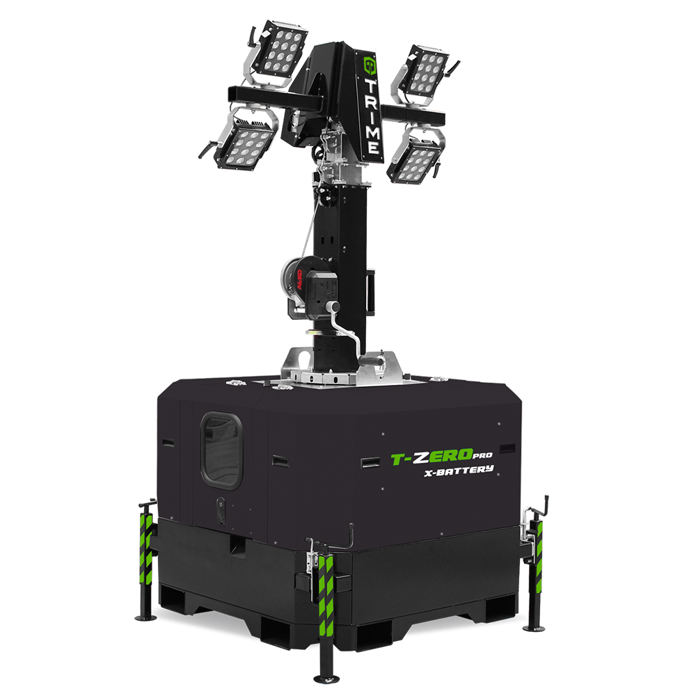 A Trime X-Battery a Full Battery Static Lighting Tower with high capacity batteries and manual mast able to work with zero noise and zero emissions