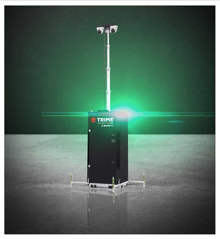 a Trime static security tower plug-in powered for sites and industrial ares