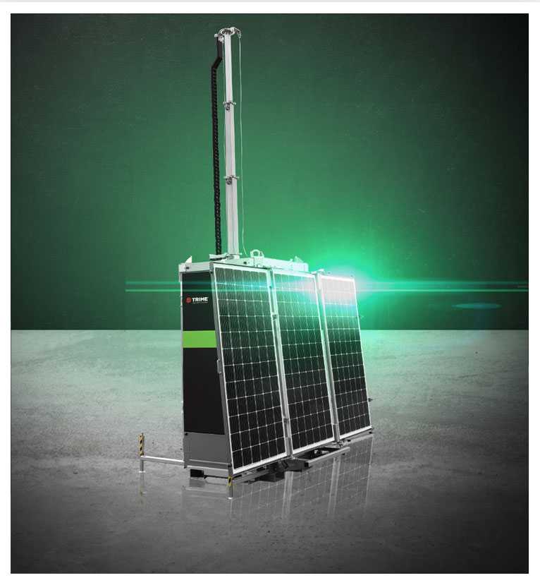 solar powered security tower for remote site surveillance