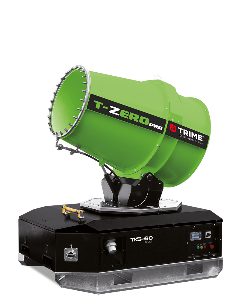 a Trime TKS50 a strong dust suppression system mounted on a skid able to cover and area of 40-50 m