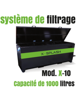 Le système de filtration X-10 est destiné à être utilisé avec la station de lavage.